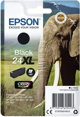 Immagine prodotto di Cartuccia d'inchiostro EPSON T2431 XL nera - Eléphant (C13T24314012)