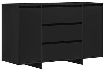 Image de Buffet avec tiroir Noir 120 x 41 x 75 cm Bois d'ingénierie