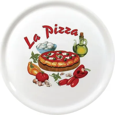 Image de Assiettes à pizza en porcelaine Saturnia 31 cm avec décor « La Pizza » (6 pièces)