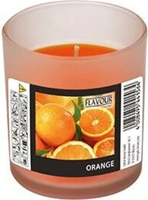 Produktbild von Papstar Duftkerze im Glas, Orange, Ø 70 mm · 77 mm, "Flavour", 6 Stück