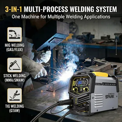 Immagine prodotto di Saldatrice multifunzione, design portatile, compatibile con le tecnologie MIG/MMA/TIG