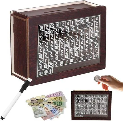 Image de Tirelire en bois avec compteur, réutilisable, pour adultes et enfants