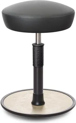 Produktbild von Sitz- Stehhocker Free Regular Hutsitz Boxmark Leder Grau schwarz /cremeweiß.