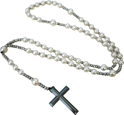 Produktbild von Elegante Rosenkranz Halskette in Weiß KP34097