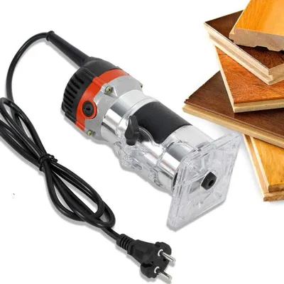Image de 220V 1/4'' Fraiseuse électrique Fraiseuse de bords Fraiseuse à bois Trimmer à main Fraiseuse à une main 800W 30000rpm