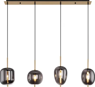 Image de Globo Lighting Lampe à suspendre métal couleur laiton, 4x E14