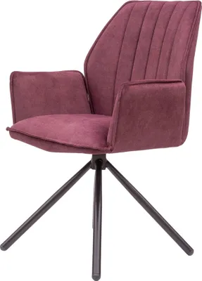 Obrázok produktu pre Jedálenská stolička JANSON, sada 2 ks, 58x63x90 cm, bordo, čalúnená, kovové nohy