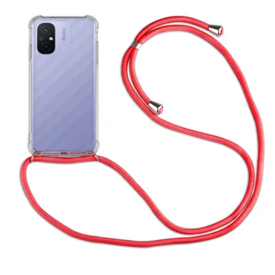 Produktbild von Handykette für Xiaomi Redmi 12C Handyhülle mit Band Hülle mit Kordel Handytasche Rot