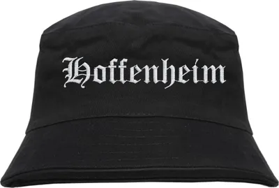 Produktbild von Hoffenheim Fischerhut - Altdeutsch - bestickt -  Bucket Hat Anglerhut Hut Schwarz S/M