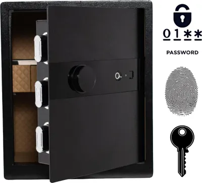 Produktbild von Gepanzerter biometrischer Haustresor mit Fingerabdruck und Schublade 45x38x32 cm