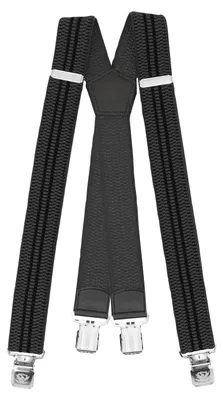 Produktbild von Fabio Farini - 1 Stück 4cm Breites X-Design verstellbar mit extra starken Clipverschluss, Grau (schwarze Streifen)