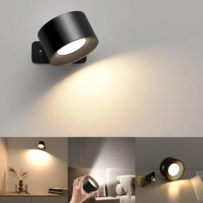 Zdjęcie produktu dla Lampa ścienna z możliwością ładowania do salonu i sypialni – bezprzewodowa – ładowana przez USB – zasilana bateryjnie – z pilotem – oświetlenie wewnętrzne
