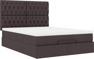 Produktbild von Ottoman-Bett mit Matratze Dunkelbraun 140x200 cm Stoff