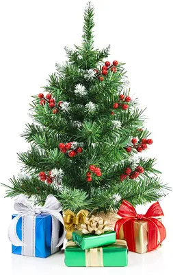Produktbild von 60cm Kleiner Weihnachtsbaum mit Schnee, Mini Tannenbaum mit roten Beeren & Zementbasis, künstlicher Christbaum, Tisch-Weihnachtsbaum, Weihnachtsdeko