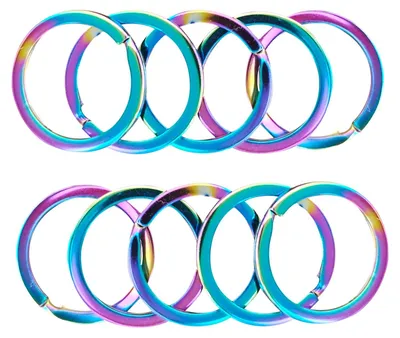 Schlüsselringe bunt 25 mm, 10 Stück Edelstahl