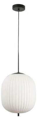 Produktbild von Domizia Pendelleuchte aus Metall und schwarzem mundgeblasenem Glas, Ø 320 mm, E27-Fassung, elegantes Design für den Innenbereich, Schutzart IP20 1