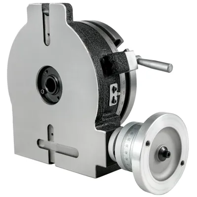Zdjęcie produktu dla Stół obrotowy VEVOR 8 cali / 200 mm - poziomo-pionowy stół obrotowy z 3 gniazdami, uchwytem MT-3, funkcją precyzyjnego obrotu o 360° - idealny do frezarek