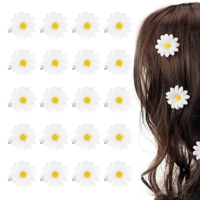 Produktbild von 20 Stück Margeriten-Haarspangen für Damen und Mädchen