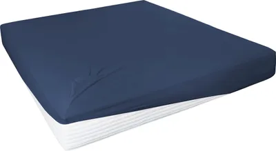 Produktbild von Hahn Haustextilien Elasthan-Feinjersey-Spannlaken Royal Größe 140-160 x 200-220 cm marine