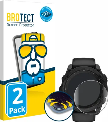 Produktbild von 2x BROTECT Fullscreen Schutzfolie für Garmin Tactix 8 Solar (51 mm) Displayschutz Folie Fullcover Klar Transparent