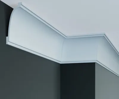 Produktbild von PROVISTON | Stuckleiste | Polyurethan | 90 x 65 x 2000 mm | Weiß | Deckenleiste