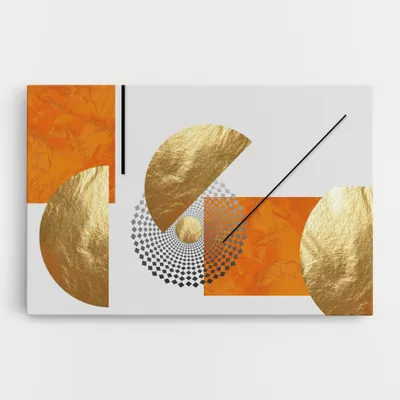 Produktbild von ARTHUB® Leinwandbild 80x120 cm, Beautiful Gold Shapes | Wohnzimmerdekoration, Hängende Bilder, Wanddekoration, Heimdekoration, Abstrakte, Abstrakte Kunst