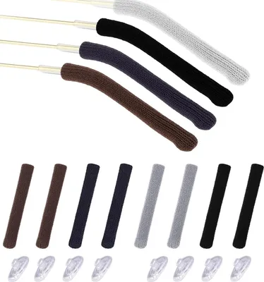 Produktbild von 4 Paar Brillen Ohrpolster Mit Nasenpads, Antirutsch Brillenbügel Überzug, Weiche Baumwoll Polster Für Brillen, Ideal Als Brillen Zubehör Und Reparatur Set