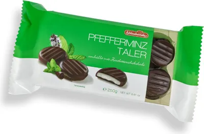 Produktbild von Schluckwerder Pfefferminztaler mit Zartbitterschokolade 250g