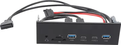 Obrázok produktu pre Rozbočovač USB na prednom paneli 6 portov 19 Pin GEN2 X 2 Podpora USB A TYP C Vstup pre pamäťovú kartu Mikrofón 5Gbps Rozširujúci panel optickej mechaniky pre PC Počítač