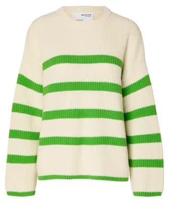 Produktbild von SELECTED FEMME Oversize Pullover Gestreifter Grobstrick Sweater NOOS Größe: XXL
