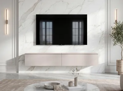 Produktbild von AX LIVING Barvo 2x100 cm TV Kommode Lowboard Beige Kaschmir Hängend