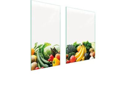 Produktbild von Herdabdeckplatten 2 teilig 75x52 Glaskeramikkochfeld Abdeckung Glas Schneidebrett Gemüse Bunt