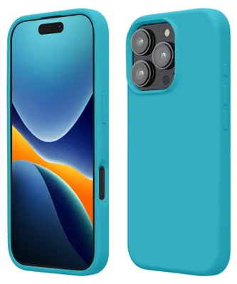 Produktbild von kwmobile Handyhülle für iPhone 16 Pro Max Hülle, für iPhone 16 Pro Max Case - Hülle Silikon - kabelloses Laden - Cool Glacier