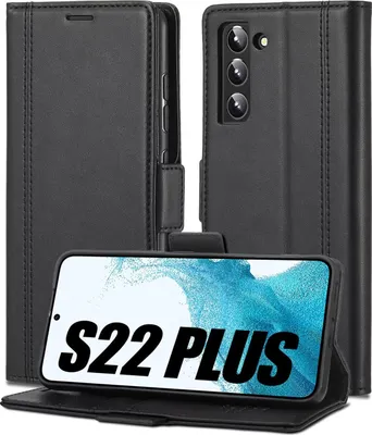 Produktbild von Flip Case für Samsung Galaxy S22+ 5G Hülle Schwarz Kunstleder Elegant