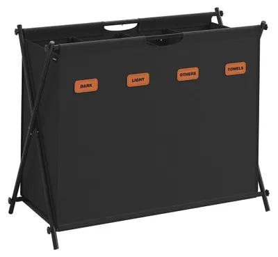 Produktbild von Zusammenklappbarer Wäschekorb 600D Oxford – Stahlrahmen – 79,9 x 40 x 66 cm