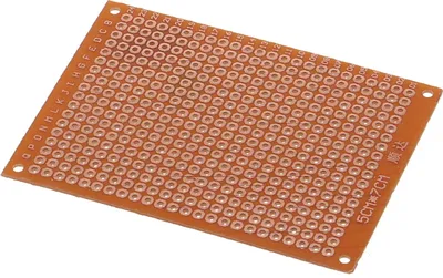 Produktbild von PCB,Leiterplatte 50mm x 70mm aus Hartpapier mit Kupferkontakten - Rastermaß 2.54 mm