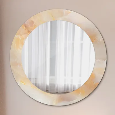 Produktbild von Ø60cm Modern Spiegel - Wandspiegel Wandmontage- Schlafzimmer - grau Marmor