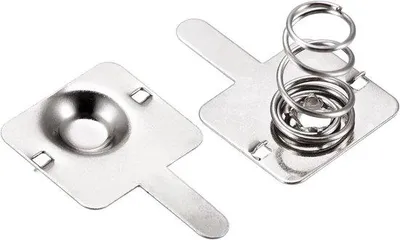 Produktbild von Set aus 10 AA-Batterie-Kontakten mit verchromten Kontakten 13 mm x 11,5 mm