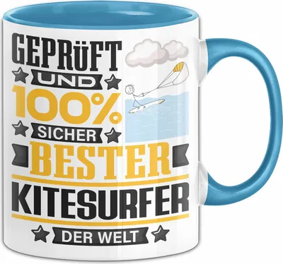Produktbild von Kitesurfer Geschenk Lustiger Spruch für Kitesurfer Geschenkidee Bester Kitesurfer Der Welt (Blau)