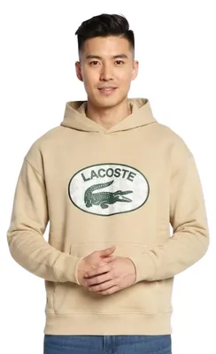 Produktbild von Herren-Hoodie Lacoste SH0067 Loose Fit Känguru-Tasche Beige 4XL