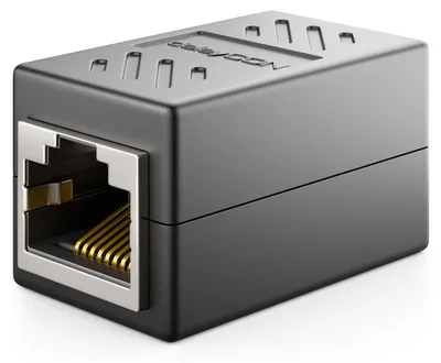 Produktbild von deleyCON RJ45 Kupplung 1000 Mbit Gigabit LAN Adapter, 1 Stück - Schwarz