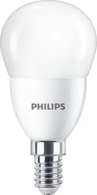 A white Philips LED light bulb with a silver screw base, shown against a plain white background.