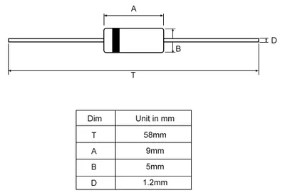 Produktbild von Schottky Gleichrichterdiode 3A 1000V Axiale elektronische Siliziumdioden 15 Stš¹ck fš¹r 1N5408