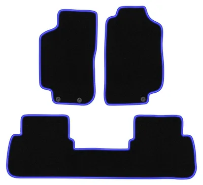 Produktbild von Velours-Fußmatten für Saab 9-5 I 1997-2009 (Kombi/Limousine) – 4-tlg, Schwarz/Blau, passgenau – Wielganizator CARLUX