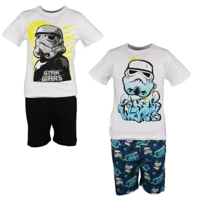 Produktbild von Star Wars Storm Trooper Kinder Pyjama Schlafanzug kurz - 128, Mehrfarbig