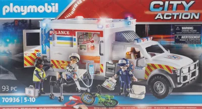 Image de PLAYMOBIL 70936 Ambulance avec secouristes et blessé