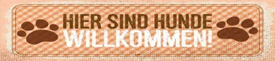 Produktbild von vianmo Holzschild 46x10 cm Hunde willkommen