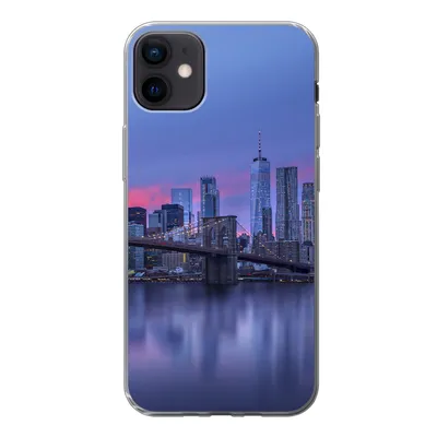 Produktbild von MuchoWow® Handyhülle Schutzhülle Hülle für iPhone 12 mini New York hinter der Brooklyn Bridge Silikon Softcase Handy Hülle - Bild