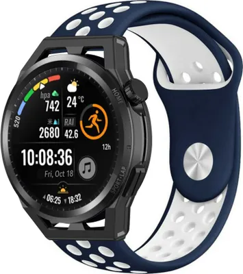 Produktbild von Strap-it Huawei Watch GT Runner Sportarmband (Blau/Weiß)