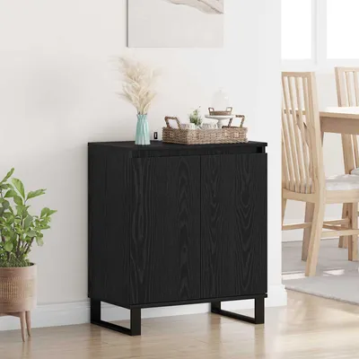 Image de vidaXL Sideboard noir imitation chêne 60 x 35 x 70 cm Bois composite